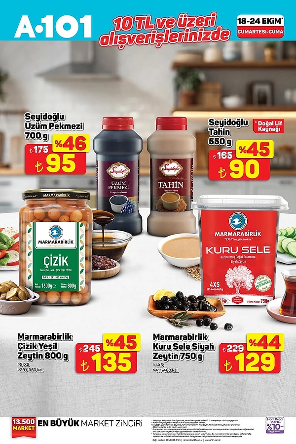 10 TL ve üzeri alışverişlerde;
