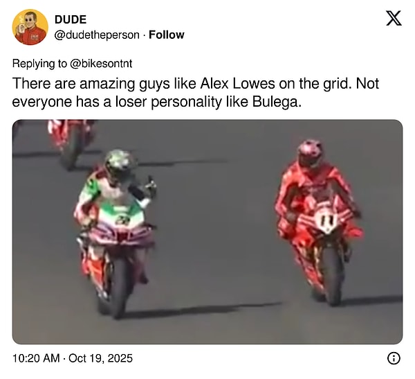 "Gridde Alex Lowes gibi harika adamlar var. Ama herkesin Bulega gibi ezik bir kişiliği yok"