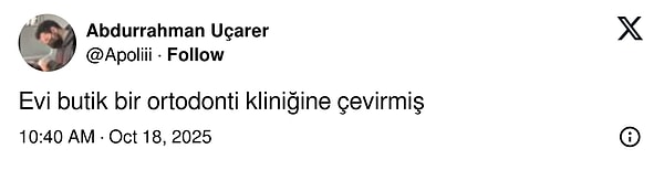Diş kliniği benzetmeleri yapıldı.