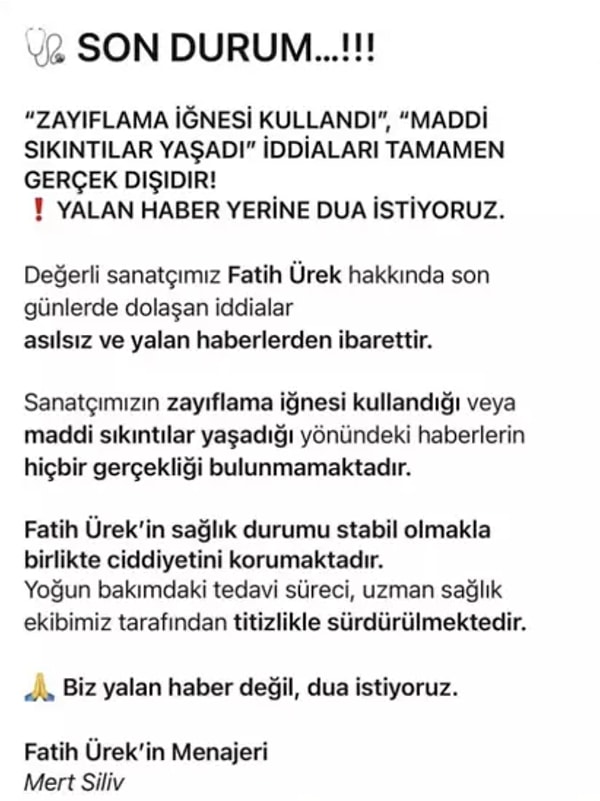 Bu iddialara menajeri Mert Silivri sert bir açıklamayla yanıt verdi.