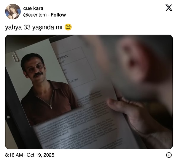 Veliaht dizisindeki sahneye göre 42 yaşındaki Erkan Kolçak Köstendil'in canlandırdığı Yahya karakteri 33 yaşındaymış!