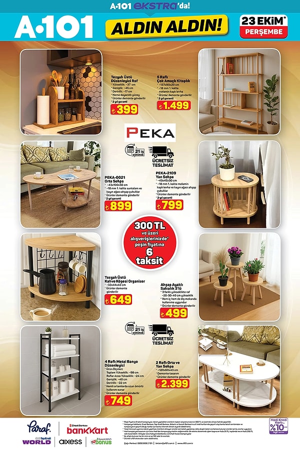 Peka Tezgah Üstü Düzenleyici Raf 399 TL