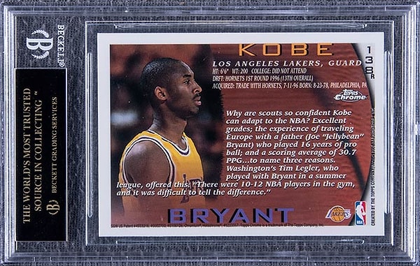 7. Kobe Bryant 1996-97 Topps Rookie Kartı