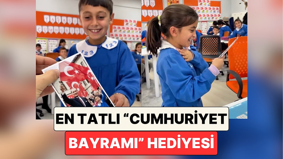 Öğrencilerine Cumhuriyet Bayramı İçin Olarak Atatürk ile Fotoğraflarını Hediye Eden Öğretmen Kalpleri Isıttı