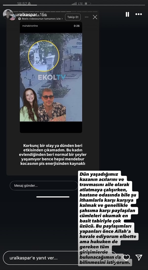 Kaza haberi sosyal medyada hızla yayılırken birçok magazin sayfasının konuyla ilgili yorumları olmuştu.