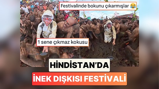 YouTuber Tyler Oliveira Hindistan’da Birbirlerine İnek Dışkısı Fırlattıkları ‘Gorehabba’ Festivaline Katıldı