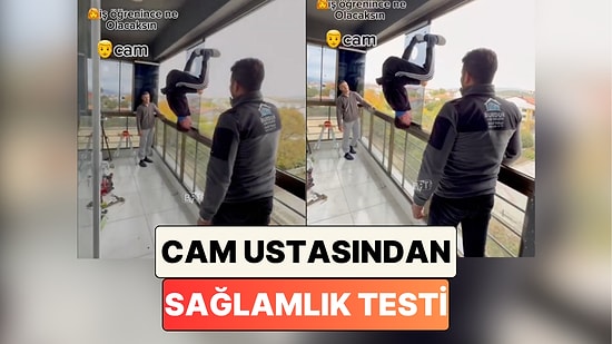 Burdur'da Bir Cam Balkon Ustasının Sağlamlık Testi Yürekleri Ağızlara Getirdi