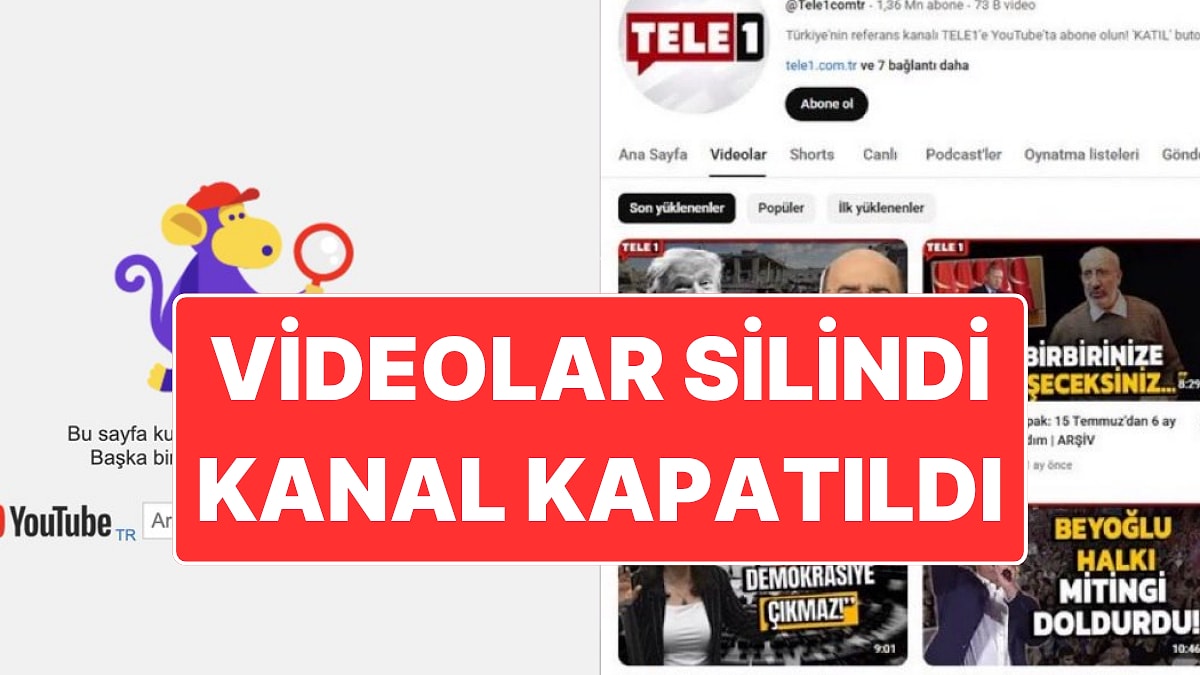 Kanala Kayyum Atanmıştı: TELE1&apos;in YouTube Kanalındaki Videolar Silinerek Kanal Kapatıldı