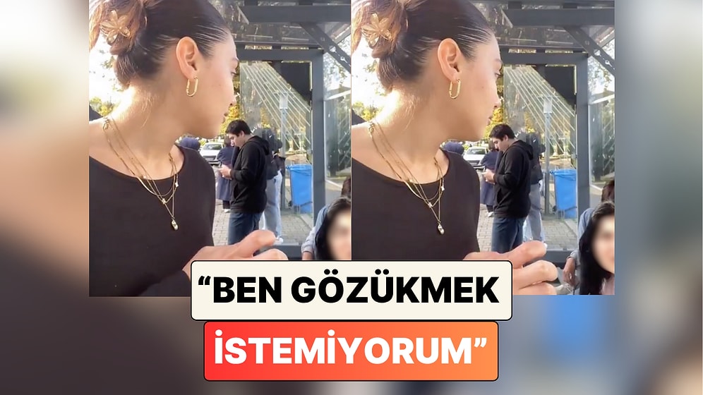 Durakta Video Çeken Bir Sosyal Medya Kullanıcısına Bir Kadın "Ben Gözükmek İstemiyorum" Diyerek Tepki Gösterdi
