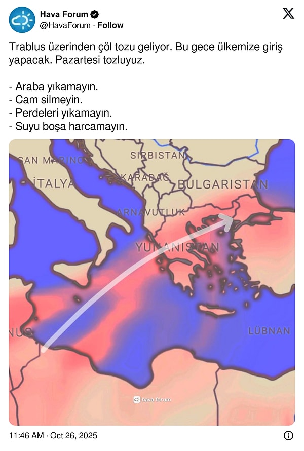 Hava Forum'un ilgili paylaşımı;