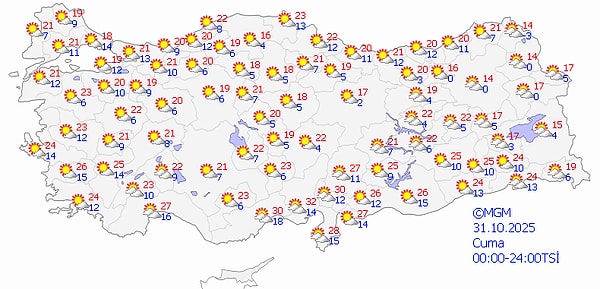 31 Ekim Cuma Hava Durumu 👇