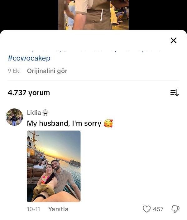 "Üzgünüm o benim kocam"