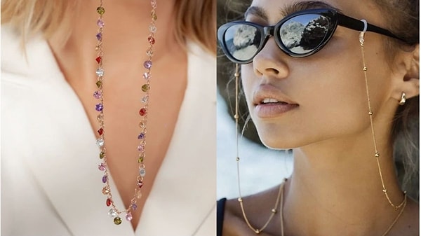 ♌ Aslan: Göz kamaştırmayı seven Aslan burçları için bu sezon tam anlamıyla bir sahne! Parıltılı taşlı kolyeler, gösterişli yüzükler ve altın detaylı gözlük zincirleri, Aslan’ın kendine güvenli duruşunu tamamlayacak.