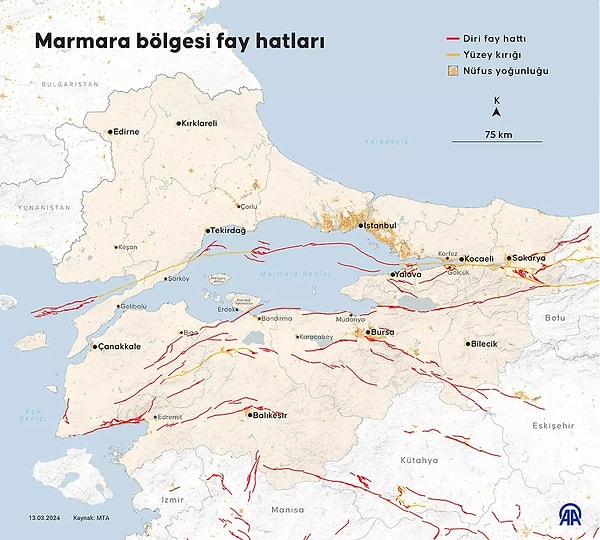 İkinci derece deprem riski taşıyan iller: