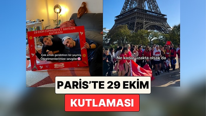 Paris'te Yaşayan Türkler Eyfel Kulesi'nin Önünde Cumhuriyet Bayramı'mızı Kutladı