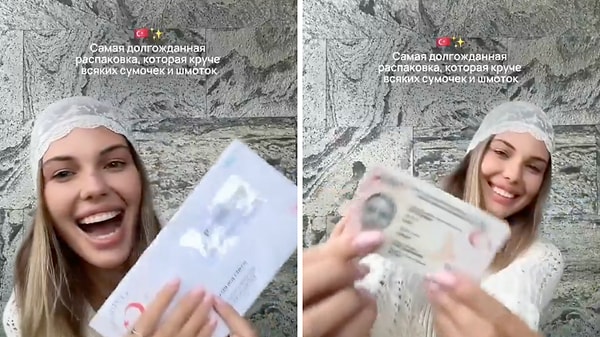 A Russian lady who successfully obtained a residency permit in Turkey rejoiced over her accomplishment as though she had won a major award.