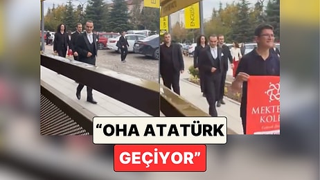 Bir Çocuk 29 Ekim Etkinliği İçin Sokakta Yürüyen Atatürk Kostümlü Adamı Görünce Şaşkınlığını Gizleyemedi