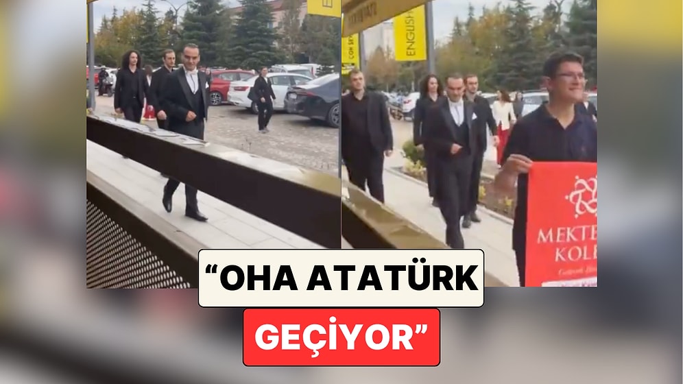 Bir Çocuk 29 Ekim Etkinliği İçin Sokakta Yürüyen Atatürk Kostümlü Adamı Görünce Şaşkınlığını Gizleyemedi