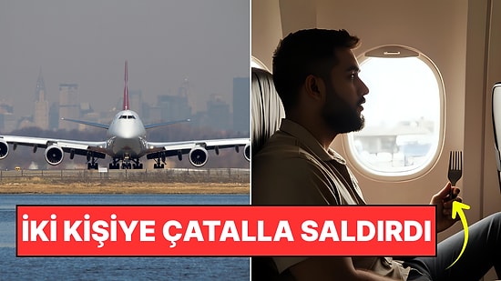 Chicago-Frankfurt Seferinde Uçak Dehşeti: Bağırıp, Yolculara Çatalla Saldırdı!