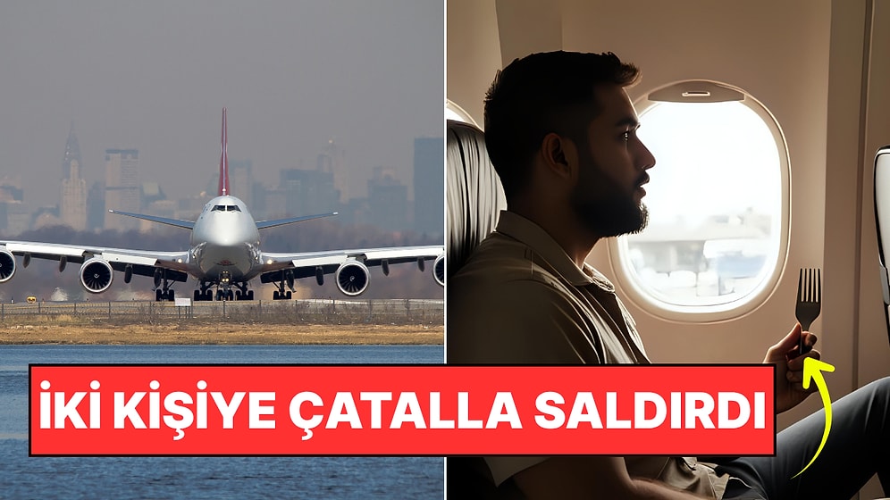 Chicago-Frankfurt Seferinde Uçak Dehşeti: Bağırıp, Yolculara Çatalla Saldırdı!