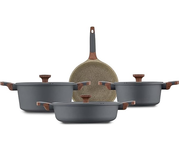 Jumbo Stone 7 Parça Granit Tencere Seti, şuanda %10 indirim oranıyla hemen sepete eklemelik!