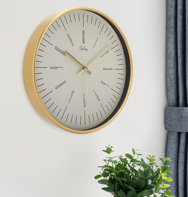 EMORES 30 Cm Gerçek Cam Sessiz Mekanizma Duvar Saati