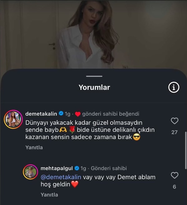 Bu sefer de Mehtap Algül’ün Instagram karesinin altına düşen yorumlar gündemi salladı. Demet Akalın’ın “kazanan sensin” çıkışı, Algül–Yağcıoğlu tartışmasındaki tarafını gözler önüne serdi!