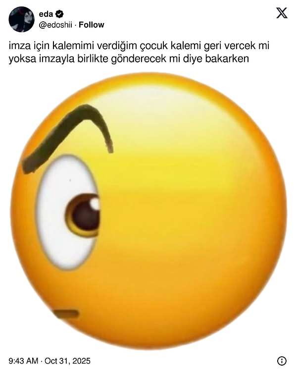 O kalem geri gelmez.