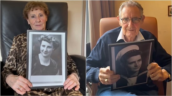 People Posing with Young Photographs at a Nursing Home Will Remind Them of Time's Speed