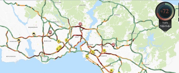 İstanbul trafiğinde son durum.