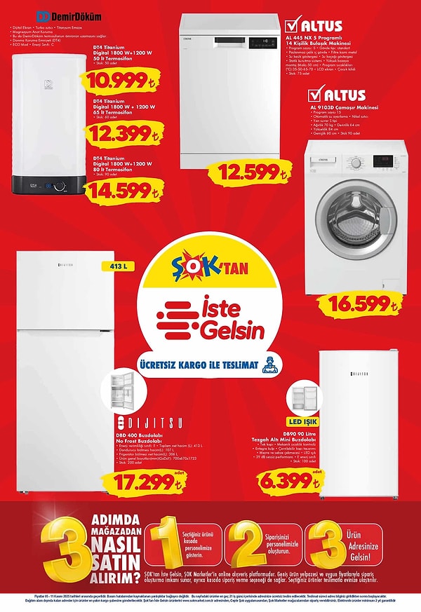 Demirdöküm Termosifon 50 lt 10.999 TL