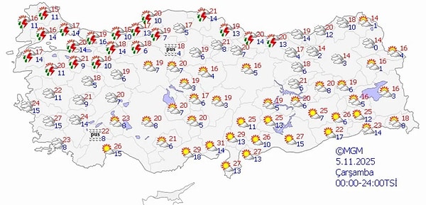 Yarından itibaren ise yağış hava, yurdun batı ve orta kesimlerinde etkisini artıracak.
