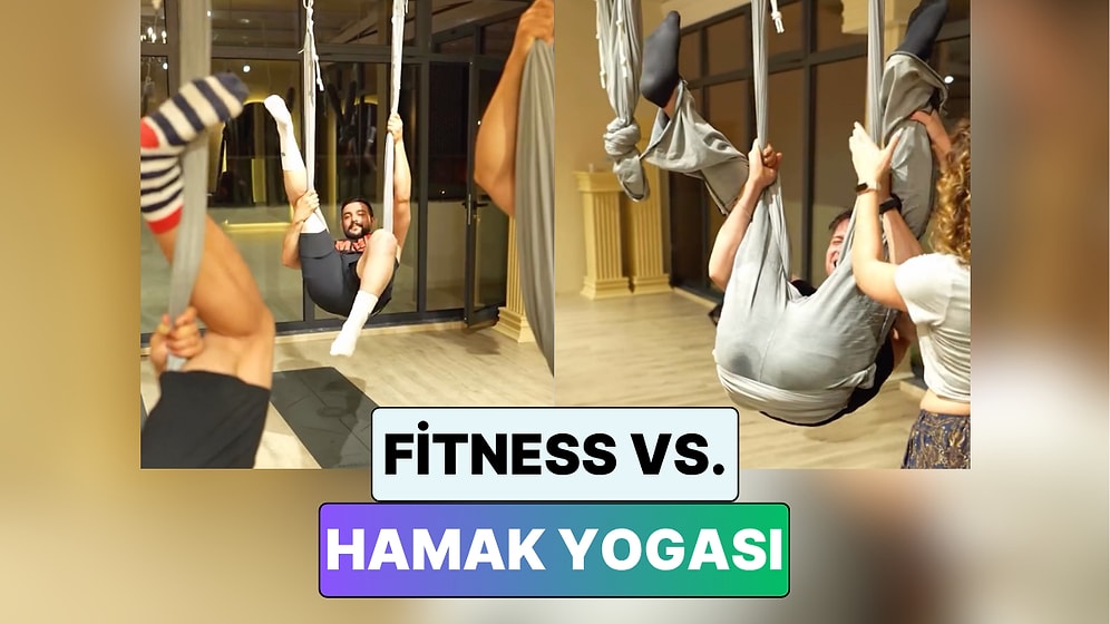 "Hiç Esnek Değiliz": Fitness ile Uğraşan Bir Grup Erkeğin Hamak Yogası Denediği Anlar