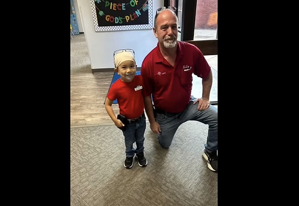 He disguised himself as Mr. Bubba, the school's technical officer.