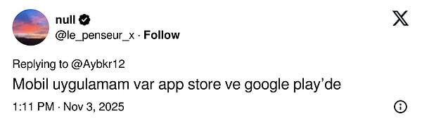 Null isimli kullanıcı gelirinin sebebi olarak popüler bir uygulamaya sahip olmasını gösterdi.