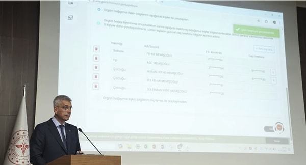 Memişoğlu, Ankara Bilkent Şehir Hastanesi’nde organize edilen Organ Bağışı Haftası toplantısında konuştu.