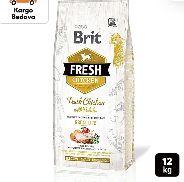 Brit Fresh tavuk ve patatesli yetişkin köpek maması şuanda piyasada en ucuz fiyatıyla!