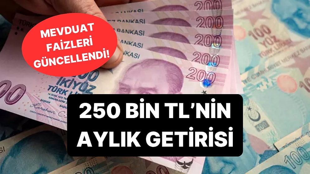 Mevduat Faizlerinde Son Durum: İşte Bankalarda 250 Bin TL'nin Aylık Getirisi!