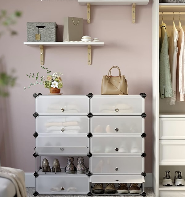 SONGMICS Plastik Ayakkabı Rafı , dar giriş alanlarını bile verimli şekilde kullanmak isteyenler için oldukça pratik ve modern bir seçenek!