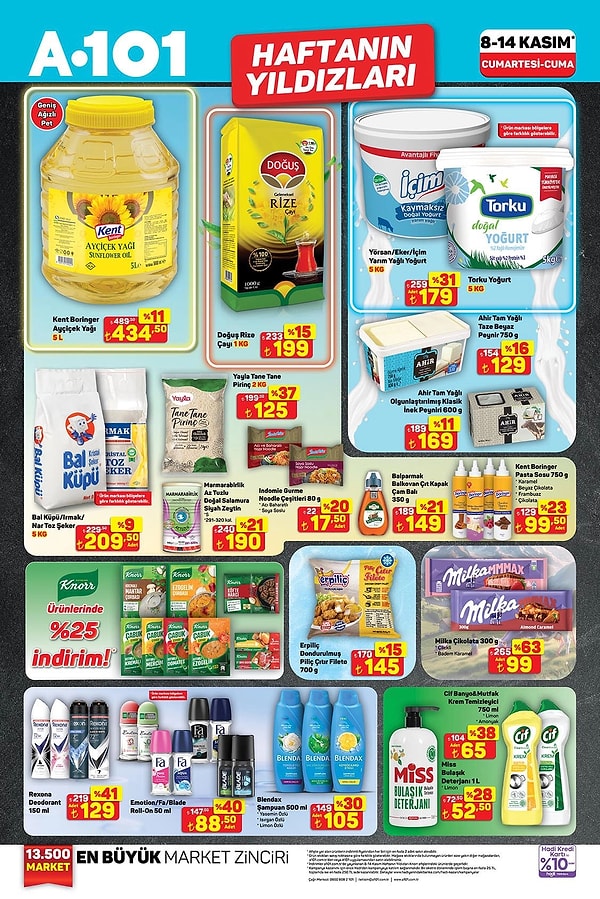 Kent Boringer Ayçiçek Yağı 5 Litre 434,50 TL