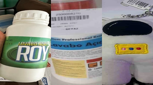 Ürünler arasında lavabo açıcı ve bir anahtarlık daha yer aldı.