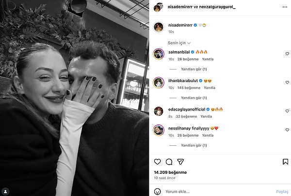 Nisa Demirer, Instagram hesabından aşk yaşadığı MasterChef yarışmacısını paylaştı.