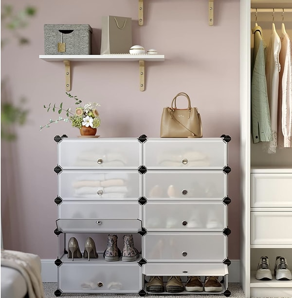 SONGMICS Plastik Ayakkabı Rafı , dar giriş alanlarını bile verimli şekilde kullanmak isteyenler için oldukça pratik ve modern bir seçenek!