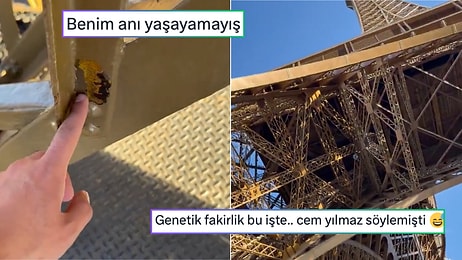Paris'i Gezen Bir Türk Eyfel Kulesi'ne Yapılan Yanlış Boyama İşlemine Dertlenmekten Tatilin Tadını Çıkaramadı
