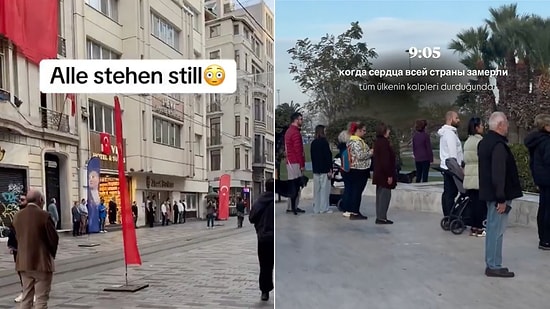 "Türkiye'de Alarm Duyarsanız Korkmayın": 10 Kasım Günü 09.05'te Hayatın Durduğuna Şahit Olan Turistler