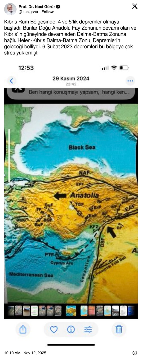 Prof. Dr. Naci Görür’den Kahramanmaraş depremleri açıklaması 👇