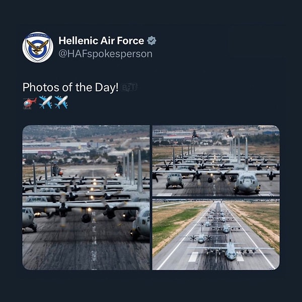 İşte Yunan Hava Kuvvetlerinin büyük tepkilere neden olan ve silmek zorunda kaldığı o paylaşım 👇