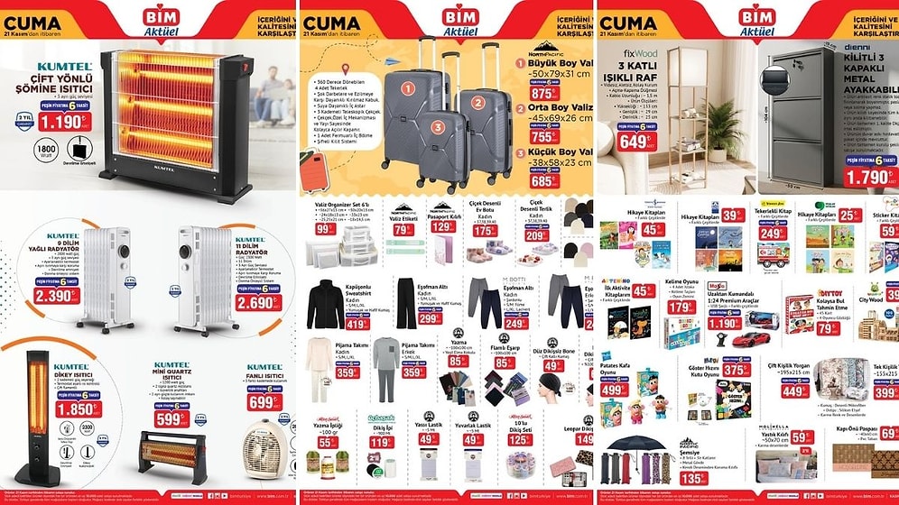 BİM'e Valiz Seti Geliyor! 21 Kasım 2025 BİM Aktüel Ürünler İndirim Kataloğu