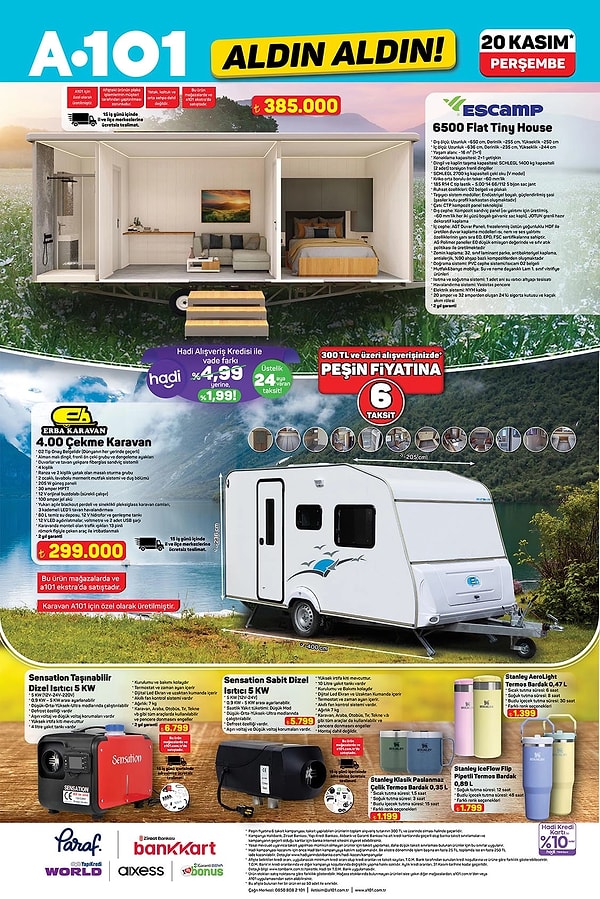 ESCAMP 6500 Flat Tiny House 385.000 TL