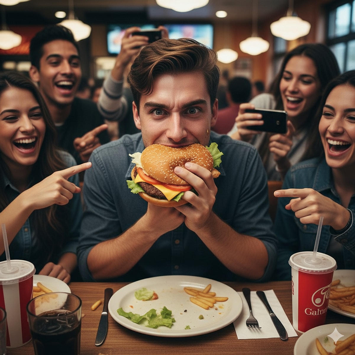 Swallowed Hamburger Whole Was Taken to Hospital Onedio(01)